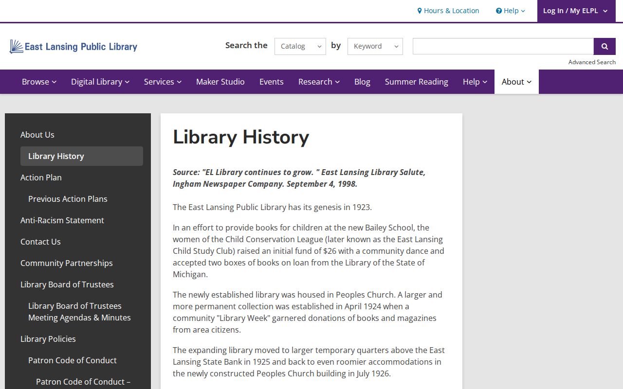 East Lansing city directory research at the public library