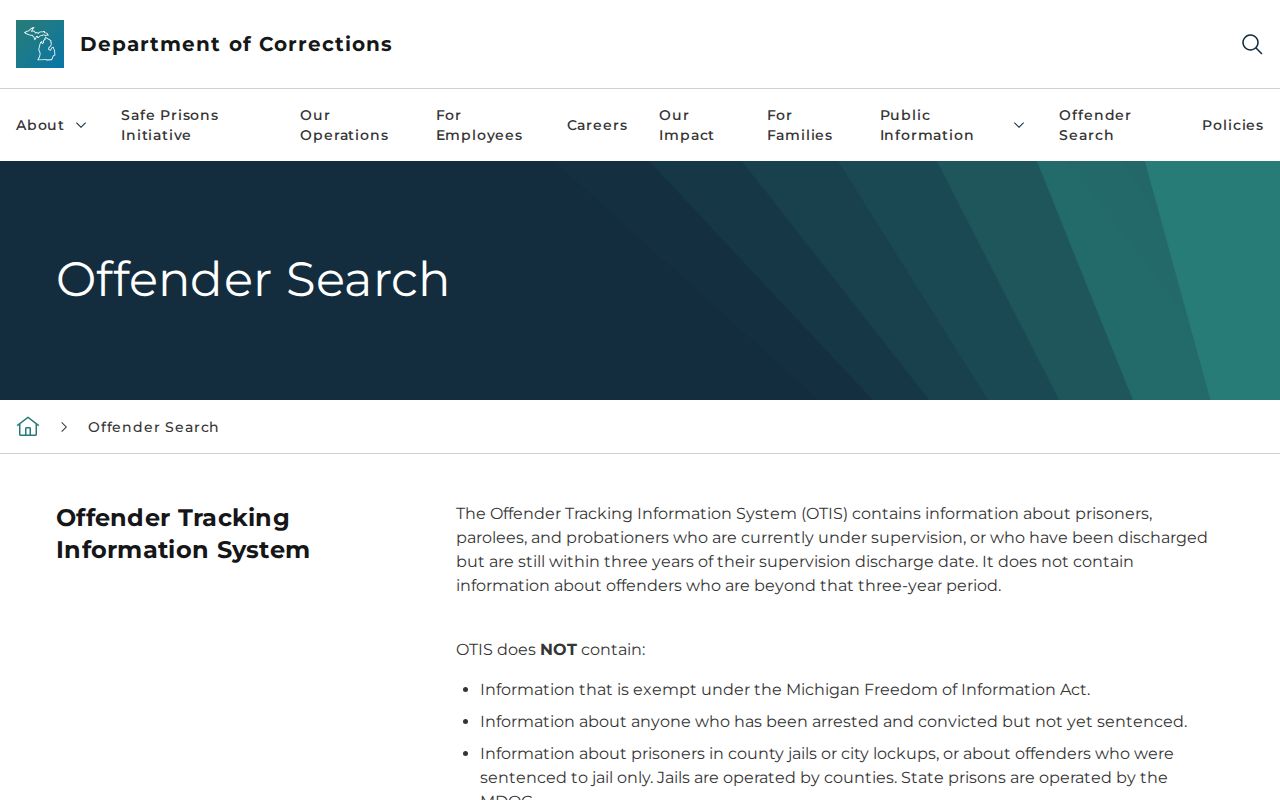 East Lansing resident lookup Michigan OTIS official scope