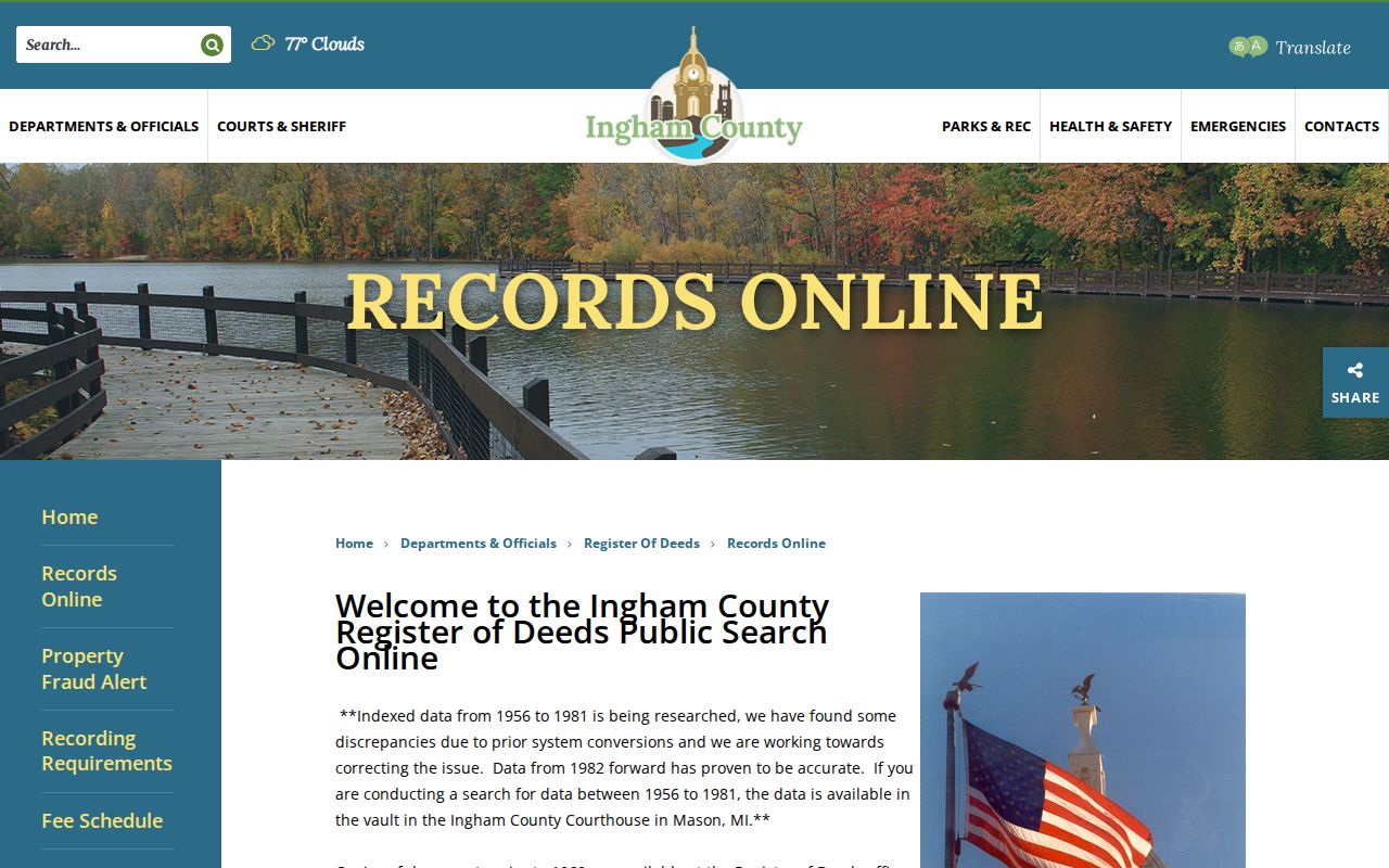 East Lansing street directory deed-record access